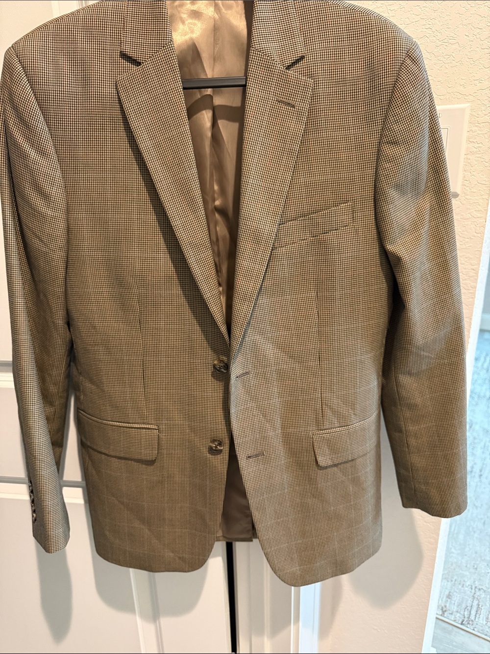 Tasso Elba Tan Glen Plaid Sport Coat